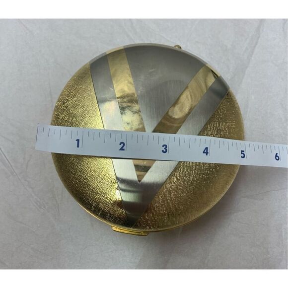 Fabrizio Verniani Vintage Gold round Metal Clutch Shoulder Purse Italy - Picture 7 of 9